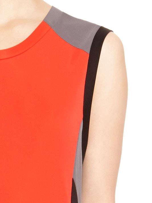 Image 3 of - COLOR BLOCK CREWNECK DRESS